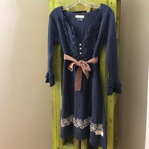 Odd Molly SZ Small embroidered sweater dress