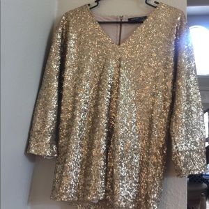 Sparkle sequins top gold JNY nwot size L large