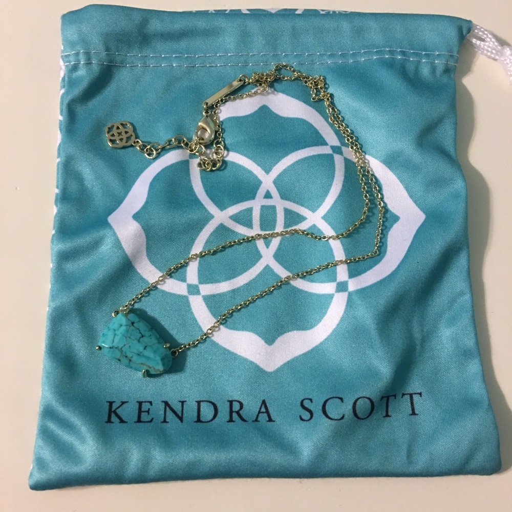 Kendra Scott Isla Turquoise and Gold Necklace
