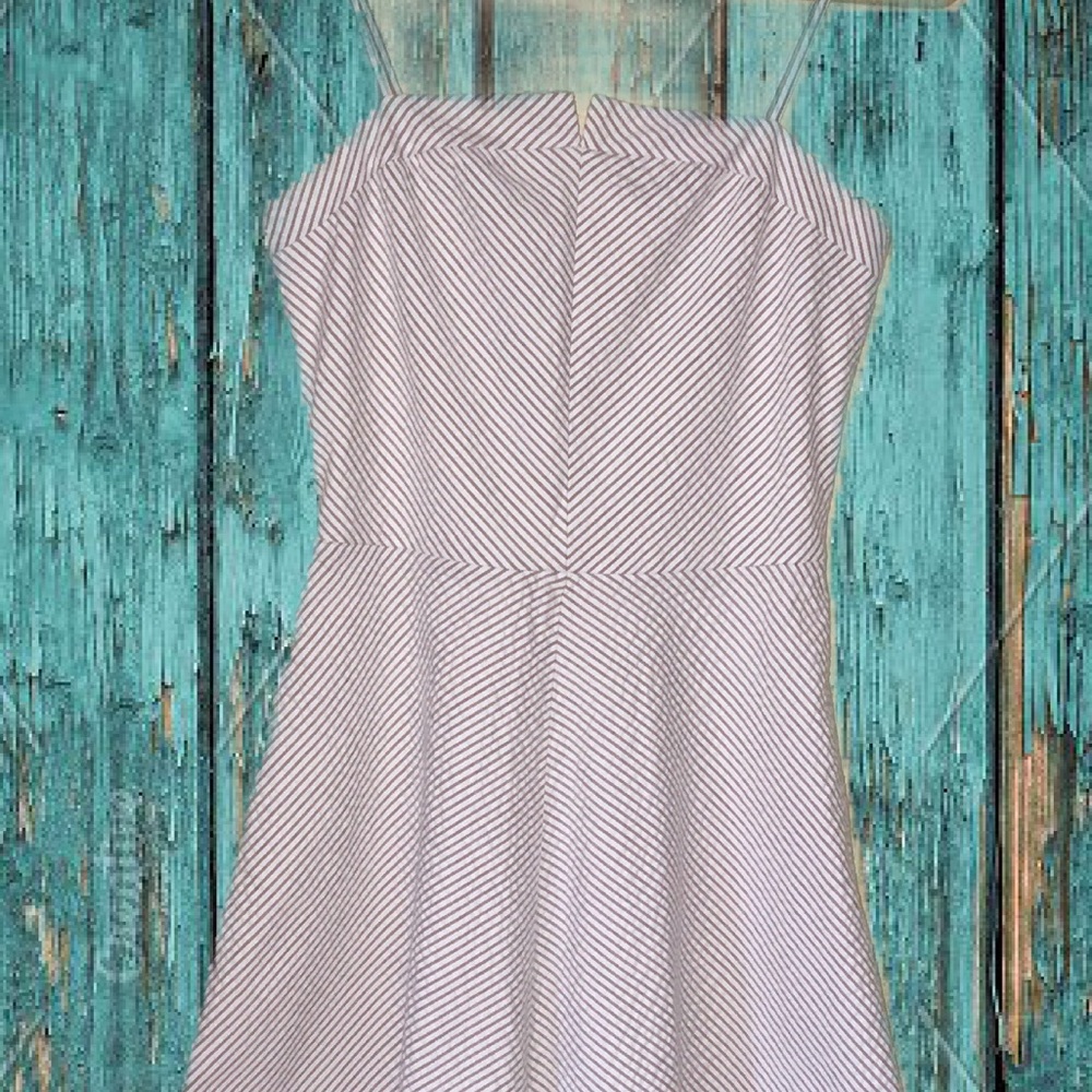 Isaac Mizhari Sun Dress Size 2 Lined Tan White