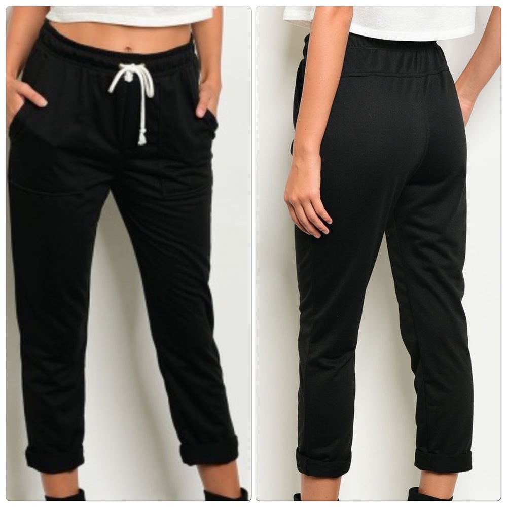 Black Joggers drawstring Tie