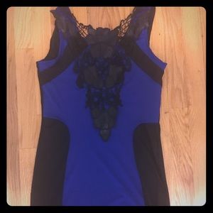 Black and navy blue dress fitted size medium.