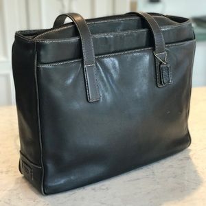 Coach Black Leather briefcase, padded laptop tote Coach Black Leather briefcase, padded laptop tote
