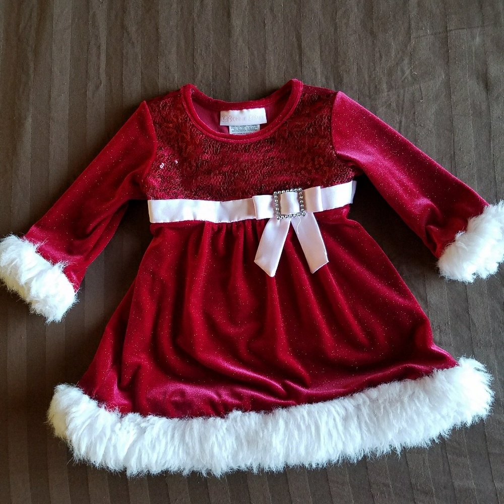 Bonnie Baby 6-9m Red Velvet Dress