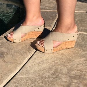 Lucky Brand, cork wedge heel.FLASH SALE