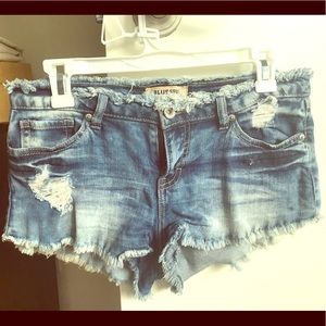 Blue spice denim shorts.