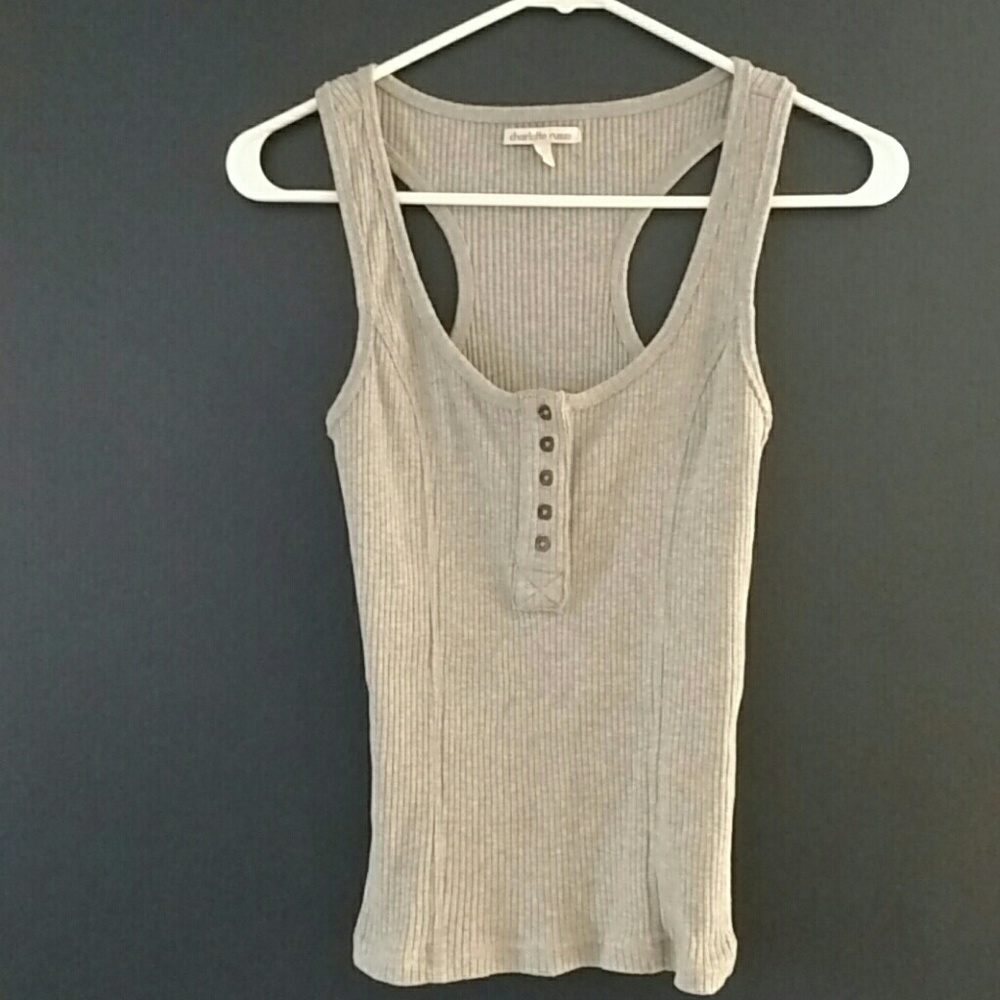 Charlotte Russe NWOT ribbed grey tank top