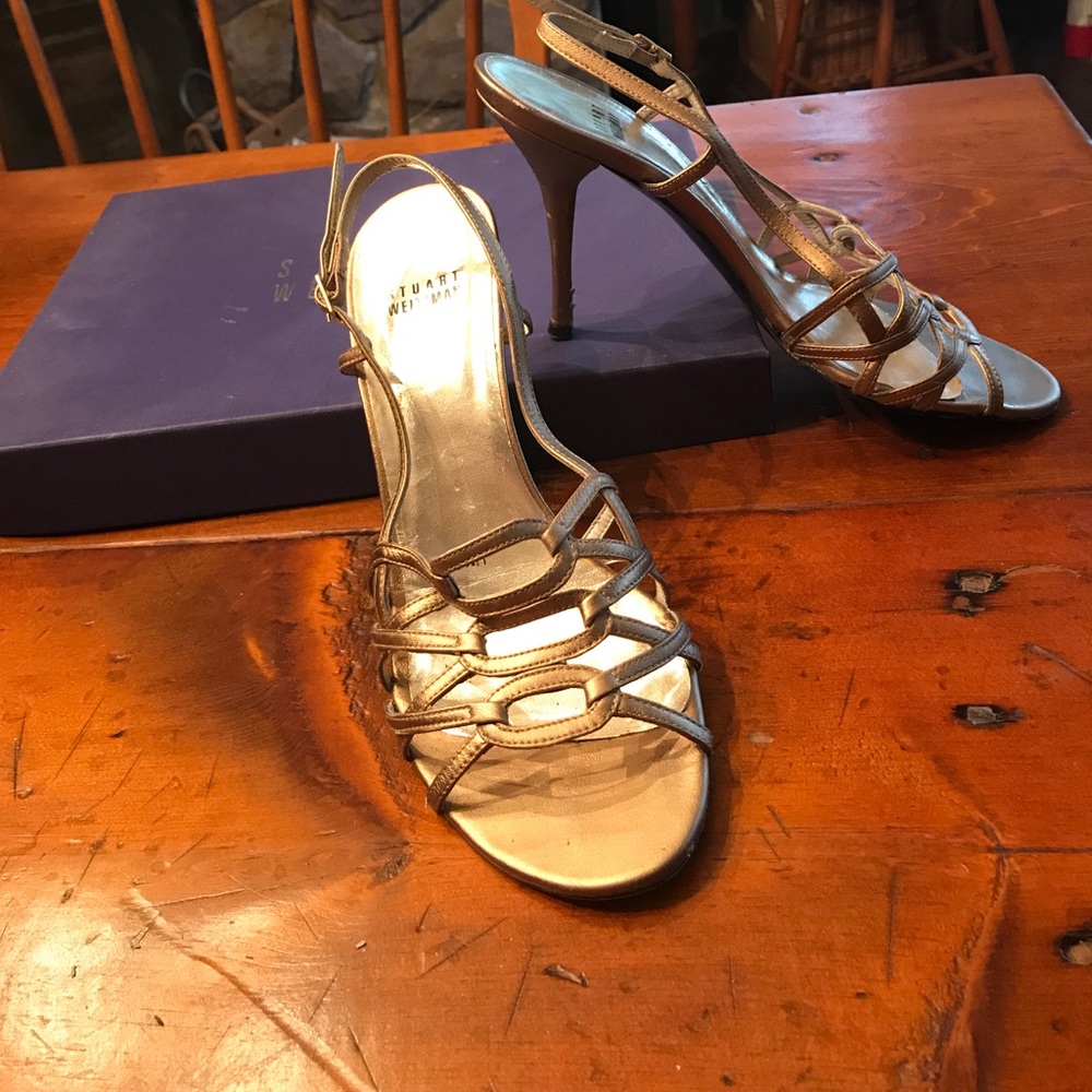 Sexy gold sling backs