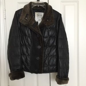 Eddie Bauer Leather & Down Jacket