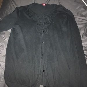 Black cardigan.