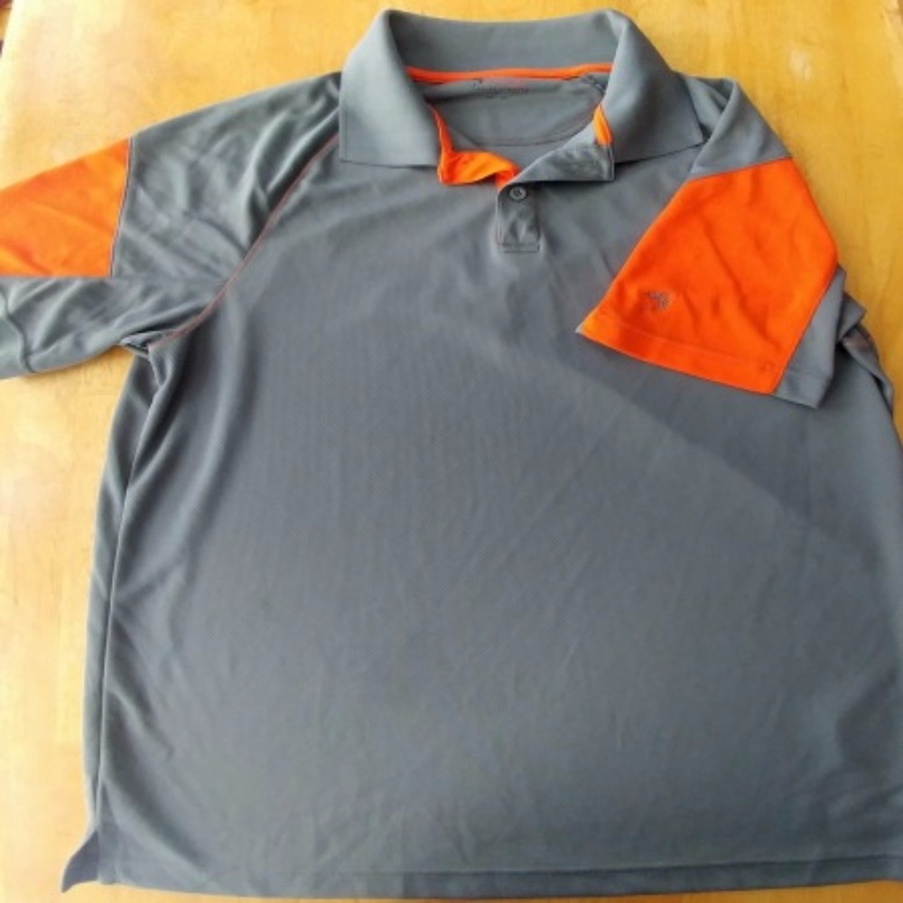 Gray & Orange Men's Dri-Weave Short Sleeve Polo