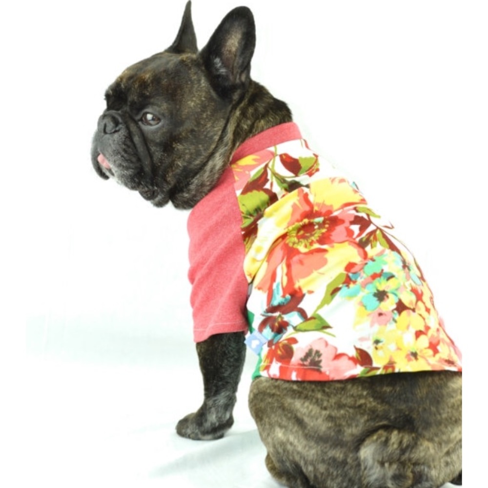 Floral print handmade dog shirt