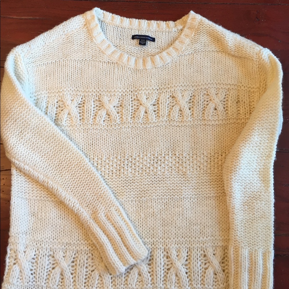 American Eagle outfitters winter white sweater M - Picture 1 of 8