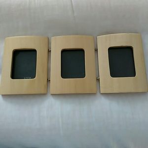 Wooden 3 picture connected picture frame