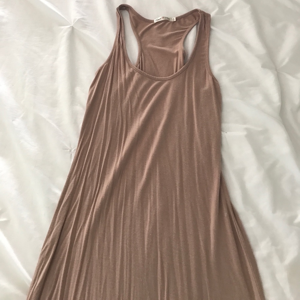simple beige maternity dress