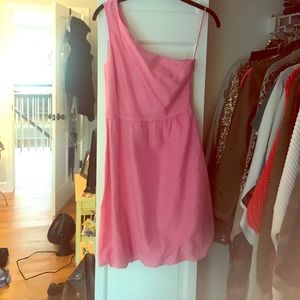 JCrew Pink One Shoulder Dress - Size 2