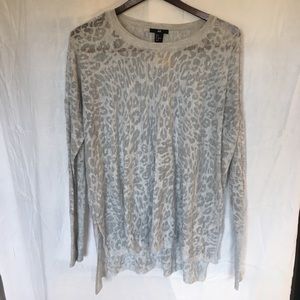 H&M Sheer leopard print tunic sweater. Size S