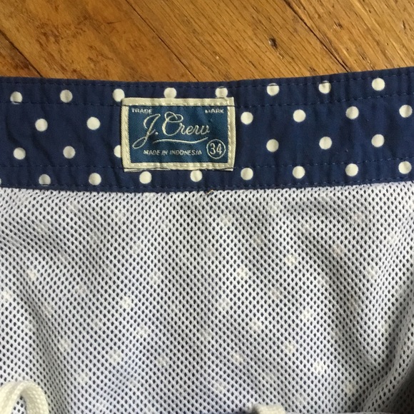 Navy polka dot 6" swim trunks - Picture 2 of 3