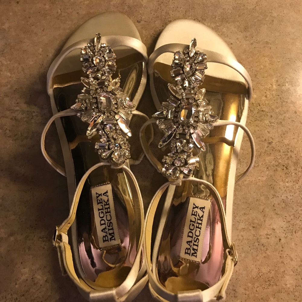 Badgley Mischka Barstow Embellished Strap Sandals - Picture 2 of 7