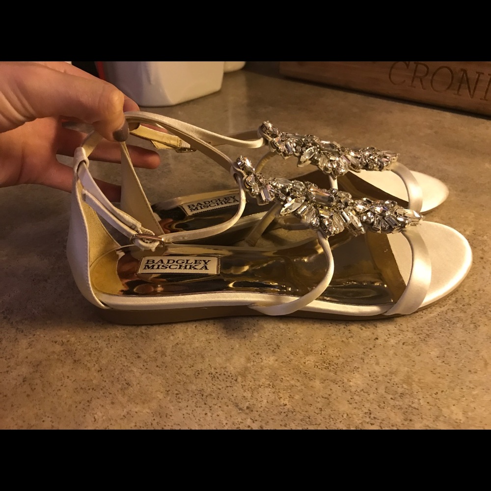 Badgley Mischka Barstow Embellished Strap Sandals - Picture 3 of 7