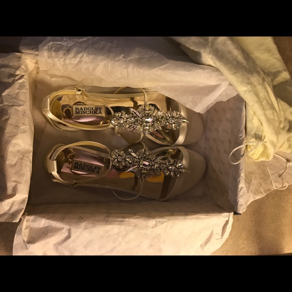 Badgley Mischka Barstow Embellished Strap Sandals - Picture 5 of 7
