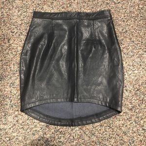 Tobi Black Leather Skirt