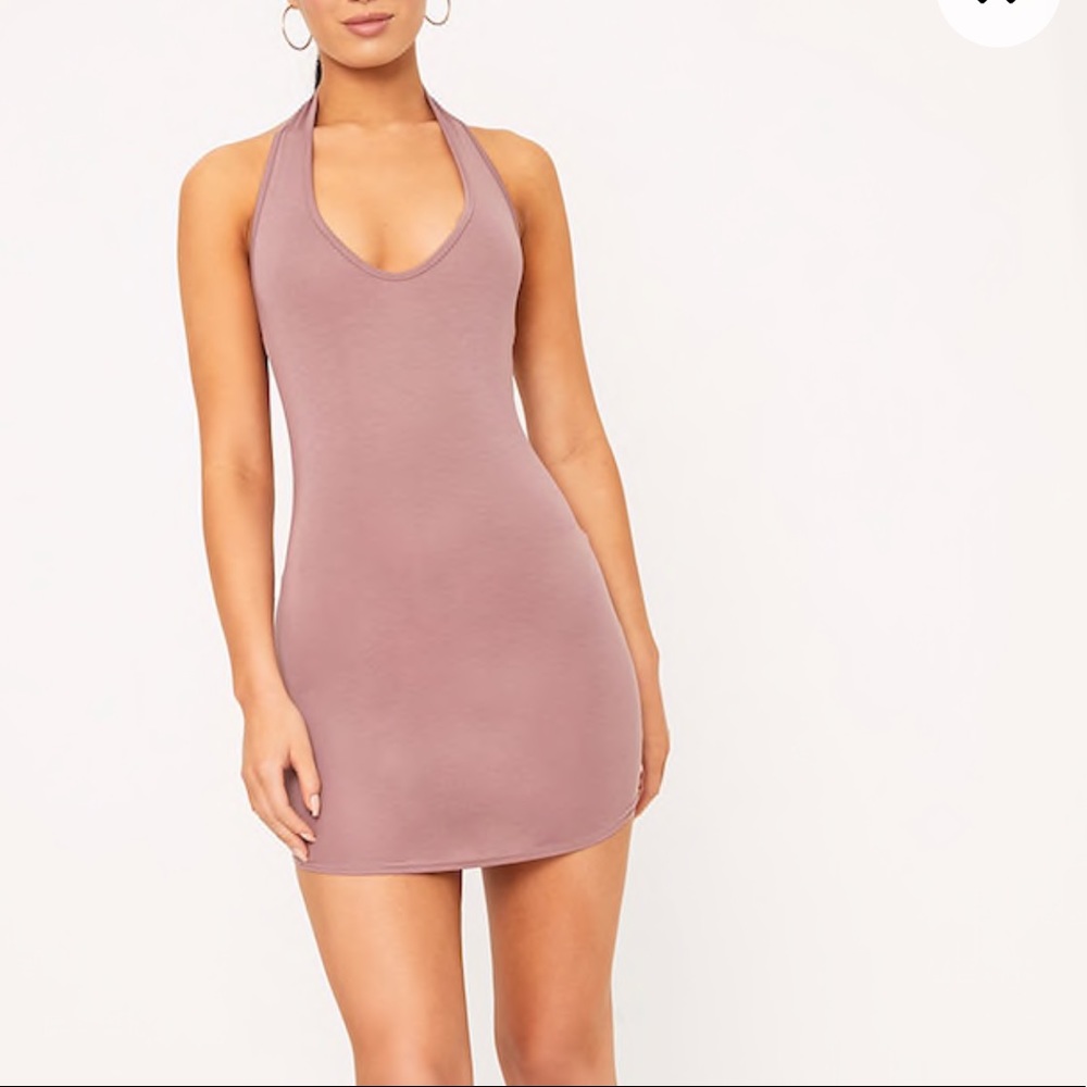Mauve halter neck dress