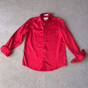 Calvin Klein Sateen Long Sleeve Button Down