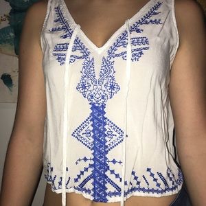 Forever 21 Blue Lace Crop Top