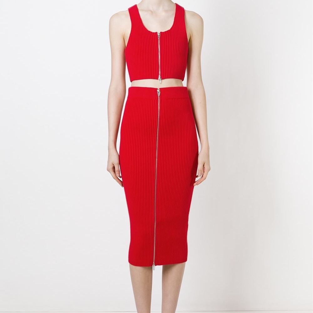 T by Alexander Wang Ribbed Knit Skirt