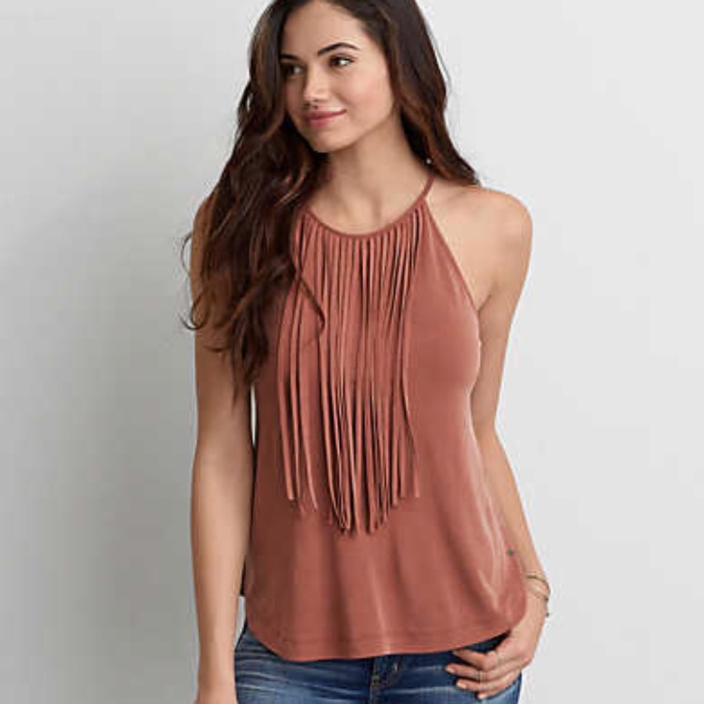 Soft and sexy AEO fringe tank