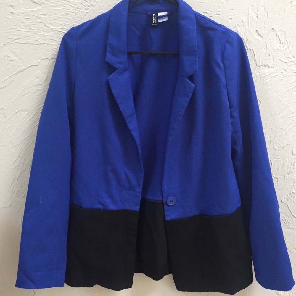 H&M Blue and Black Boyfriend Blazer