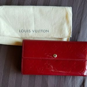 Louis Vuitton Red Vernis Monogram Wallet