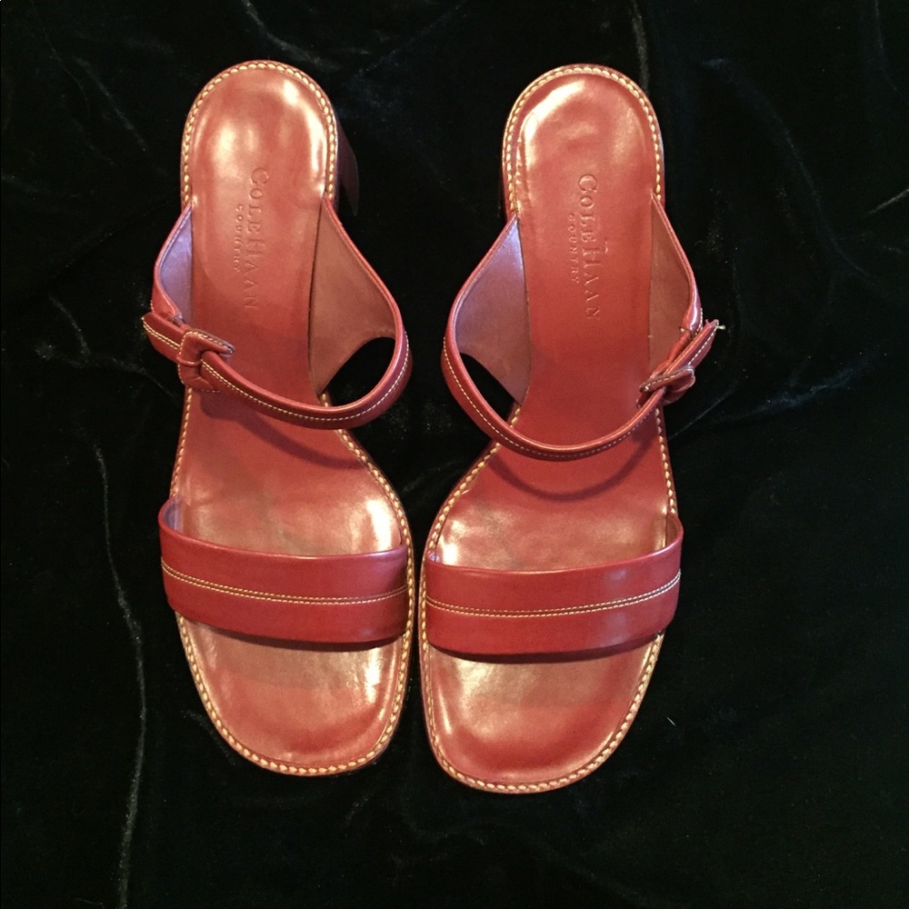 Authentic Cole Haan Dark Red Sandal 8 1/2 B 8.5B