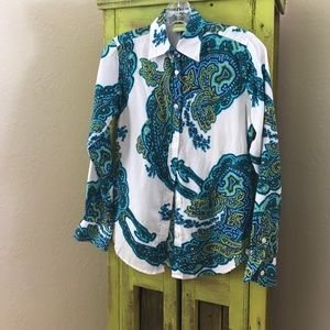 Craig Taylor XS cotton button up print shirt