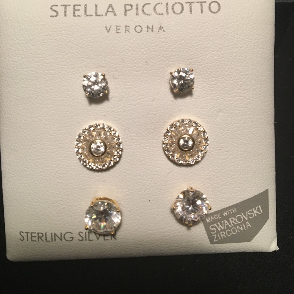 STELLA PICCIOTO Verona set of 3 stud earrings NEW