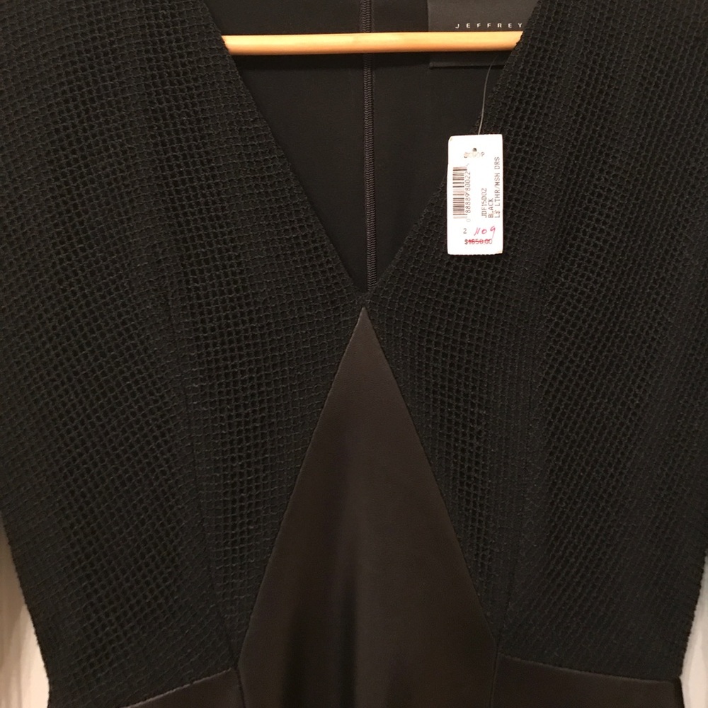 Jeffrey Dodd designer material with leather dress. - Picture 4 of 4