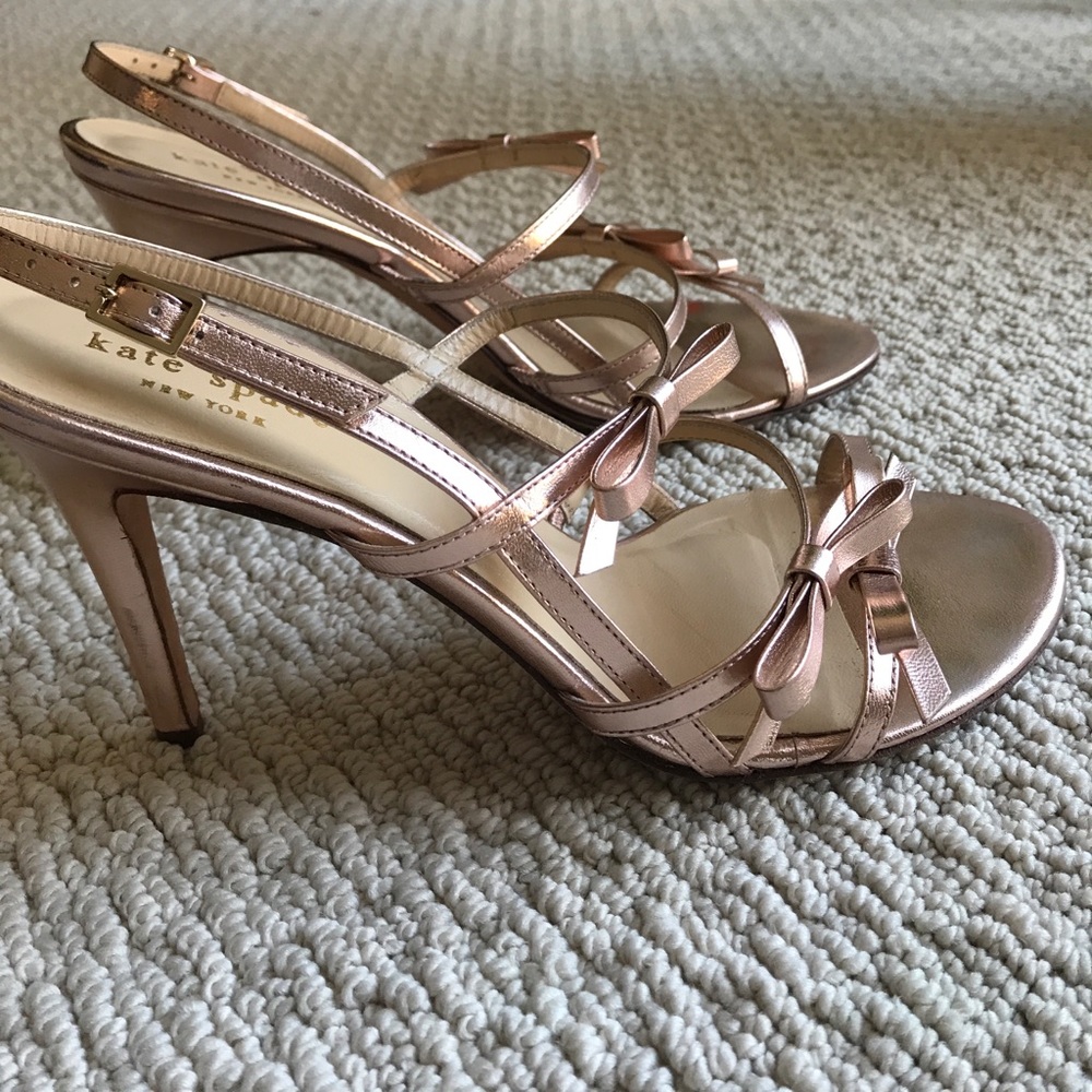 Kate Spade rose gold heels, size 8