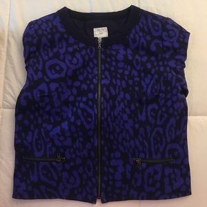 Navy blue chests print blazer