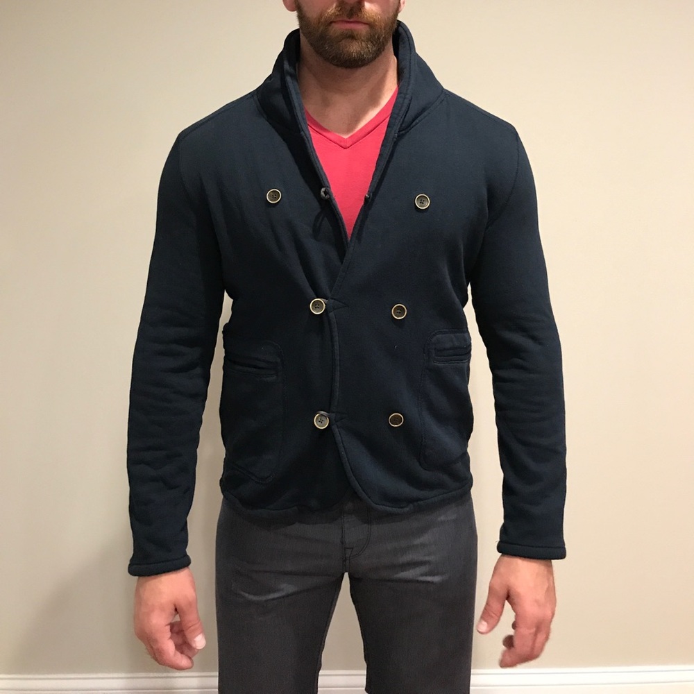 MEN’s H&M navi blue shawl collar sweatshirt
