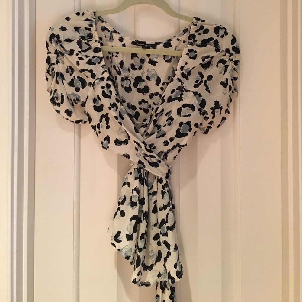 Nanette Lepore wrap silk blouse.