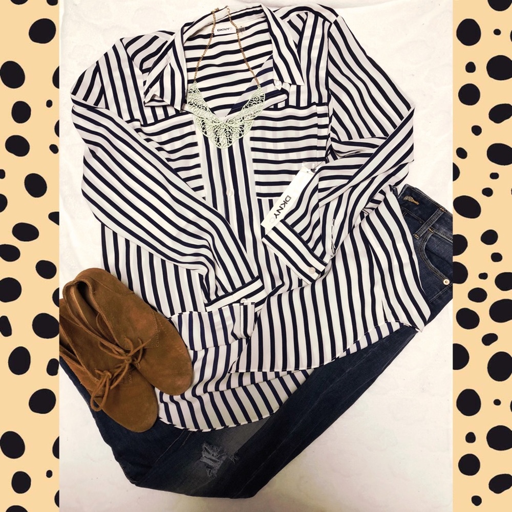 DKNY Striped Blouse