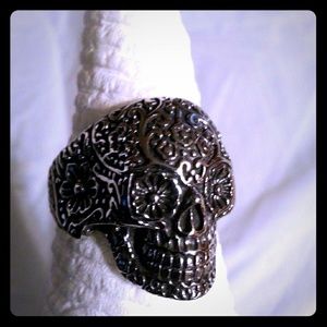 Sugar skull Ring Halloween Biker Chick new