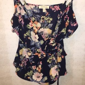 Monteau Peplum Wrap Floral Tank *NWOT Monteau Peplum Wrap Floral Tank *NWOT