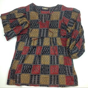 Anthropologie Sunner Peasant Top