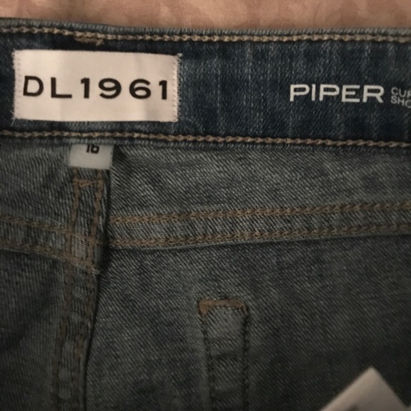 DL1961 Womens Blue Zippered Pocketed Raw Hem Shorts