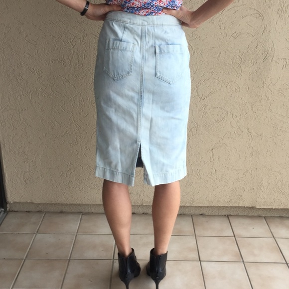 Anthropologie zip front denim skirt - Picture 4 of 6