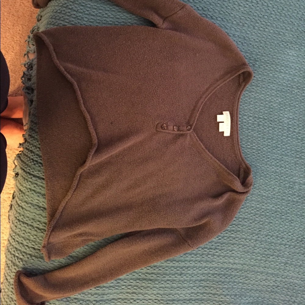 boxy knit long sleeve crop top