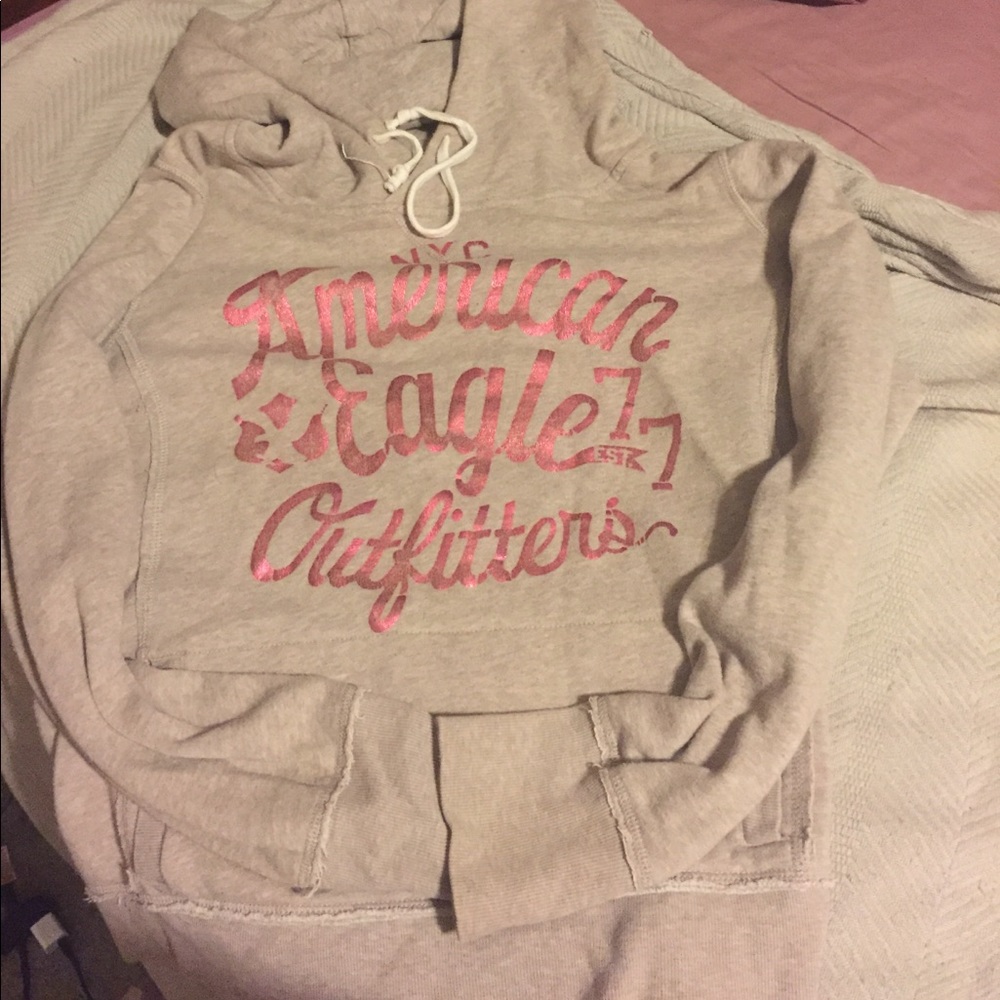 Cream and pink hoodie