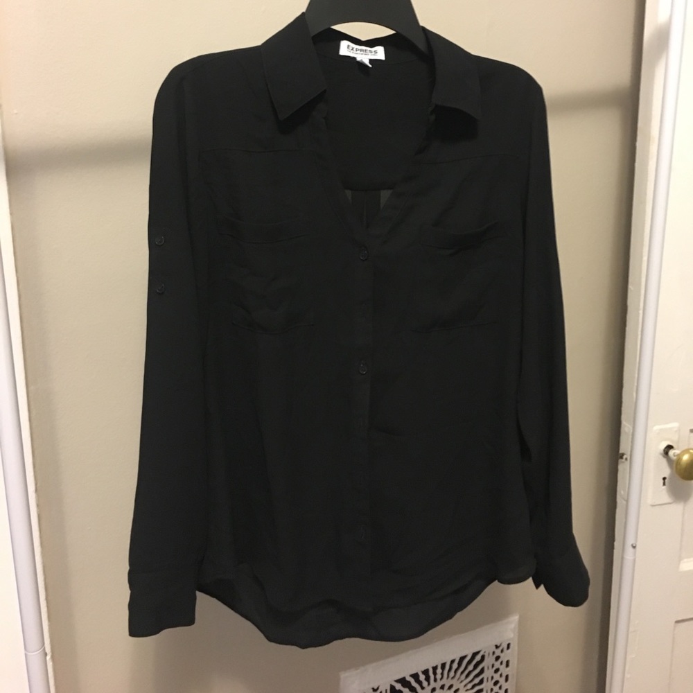 EXPRESS black portofino shirt